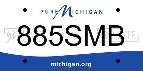885SMB Michigan License Plate