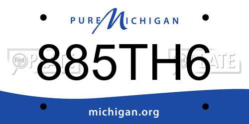 885TH6 Michigan License Plate