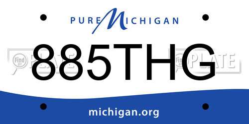 885THG Michigan License Plate