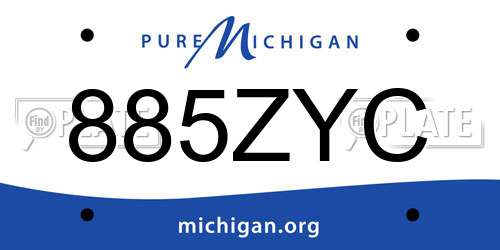885ZYC Michigan License Plate
