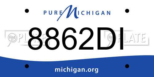 8862DI Michigan License Plate