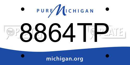 8864TP Michigan License Plate