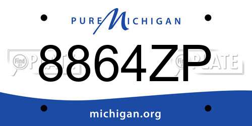8864ZP Michigan License Plate