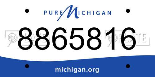 8865816 Michigan License Plate