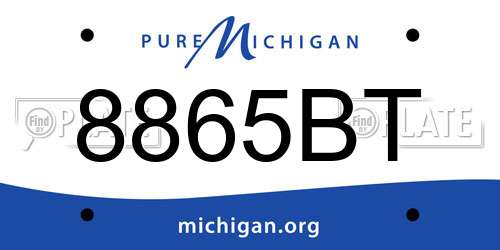 8865BT Michigan License Plate