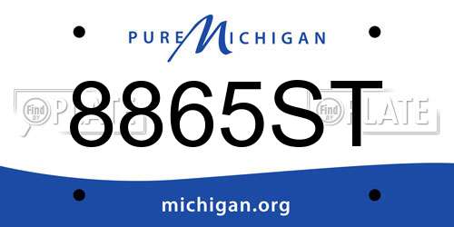 8865ST Michigan License Plate