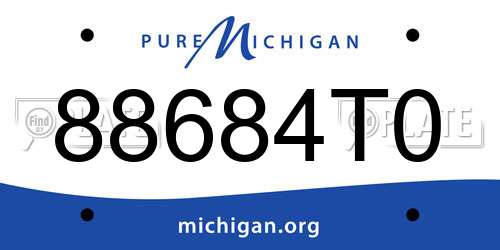 88684T0 Michigan License Plate