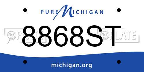 8868ST Michigan License Plate