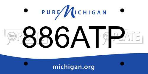 886ATP Michigan License Plate