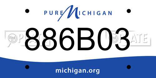 886B03 Michigan License Plate