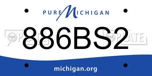 886BS2 Michigan License Plate