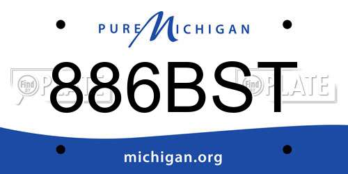886BST Michigan License Plate