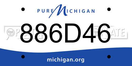 886D46 Michigan License Plate
