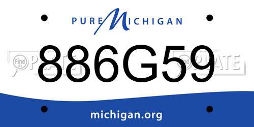 886G59 Michigan License Plate