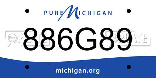 886G89 Michigan License Plate