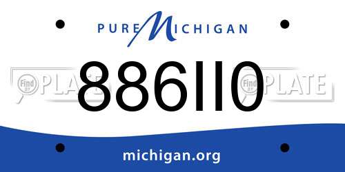 886II0 Michigan License Plate