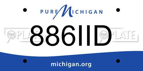 886IID Michigan License Plate