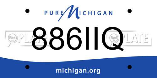 886IIQ Michigan License Plate