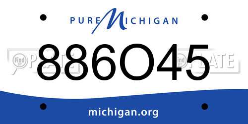 886O45 Michigan License Plate