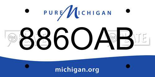 886OAB Michigan License Plate