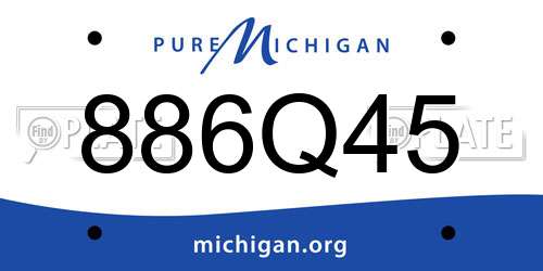 886Q45 Michigan License Plate