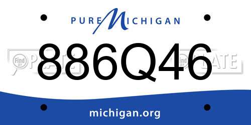 886Q46 Michigan License Plate