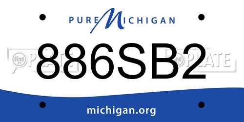 886SB2 Michigan License Plate