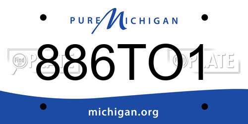 886TO1 Michigan License Plate
