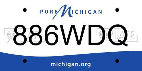 886WDQ Michigan License Plate