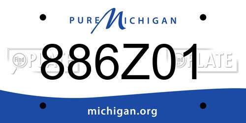 886Z01 Michigan License Plate
