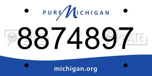 8874897 Michigan License Plate