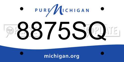 8875SQ Michigan License Plate