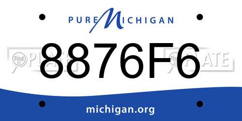8876F6 Michigan License Plate