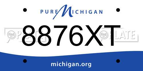 8876XT Michigan License Plate