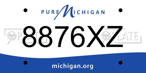 8876XZ Michigan License Plate