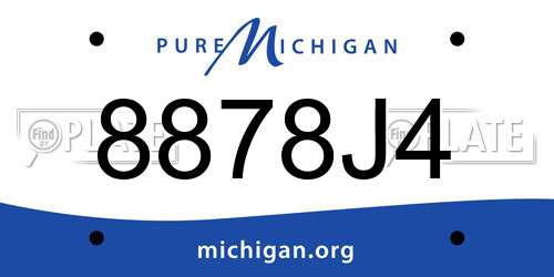 8878J4 Michigan License Plate