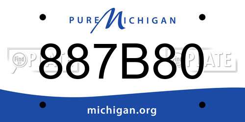 887B80 Michigan License Plate