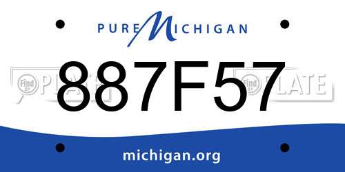 887F57 Michigan License Plate
