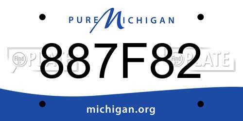 887F82 Michigan License Plate