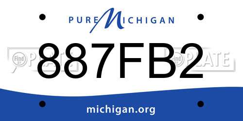 887FB2 Michigan License Plate