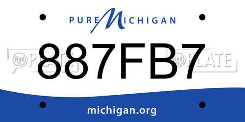 887FB7 Michigan License Plate