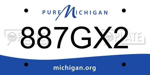 887GX2 Michigan License Plate