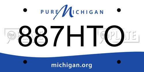 887HTO Michigan License Plate