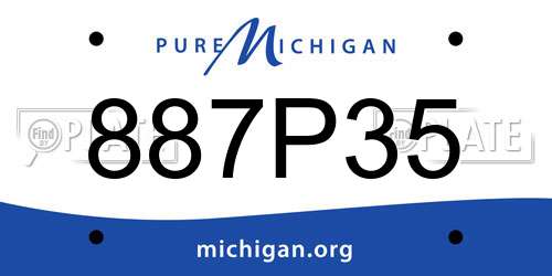 887P35 Michigan License Plate