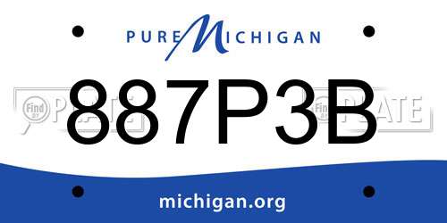 887P3B Michigan License Plate