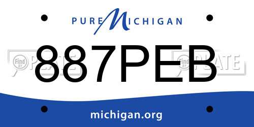 887PEB Michigan License Plate
