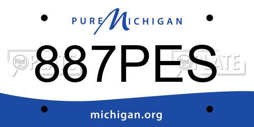 887PES Michigan License Plate