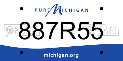 887R55 Michigan License Plate