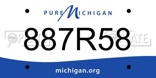 887R58 Michigan License Plate