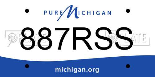 887RSS Michigan License Plate